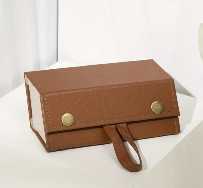 Celebrity El Yapımı Deri 2 Yuvalı Gözlük Taşıma Ve Saklama Çantası Kutusu Kabı