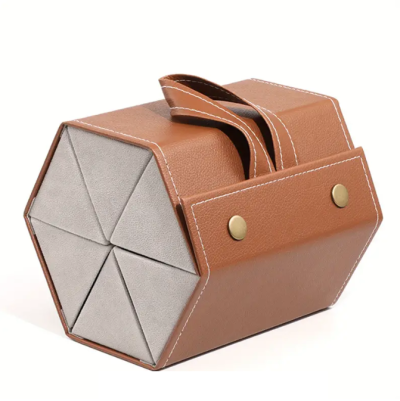 Celebrity El Yapımı Deri 6 Yuvalı Taba Gözlük Taşıma Ve Saklama Çantası Kutusu Kabı