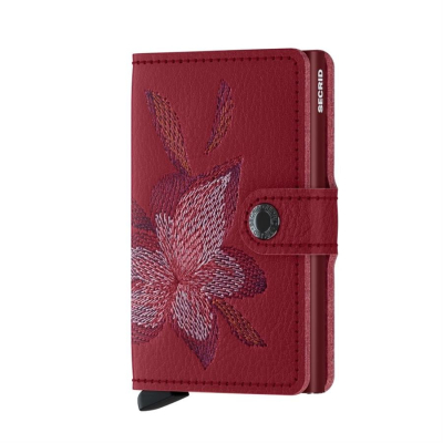 Secrid Miniwallet Stitch Magnolia Rosso Orjinal Avrupa Derisi Cüzdan