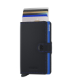 Secrid Miniwallet Matte Black & Blue Orijinal Avrupa Derisi Cüzdan